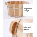 30cm thick household foot bath barrel Solid wood foot bath Footbath (Color : Without cover) - B07CZCQM1C